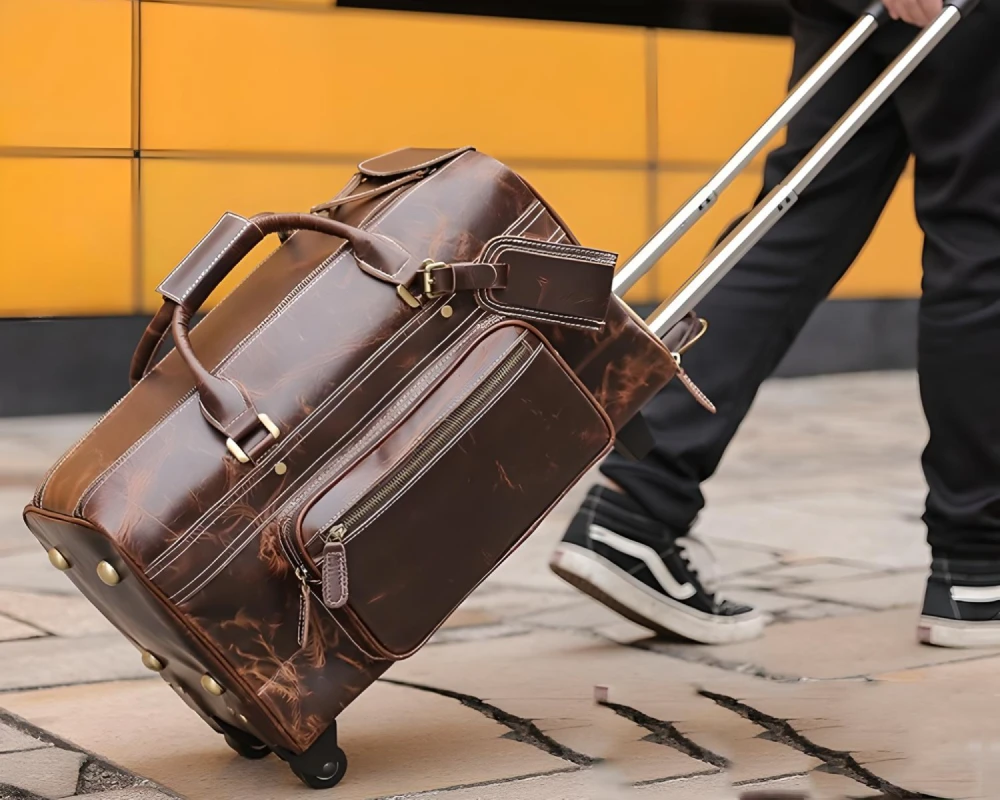 leather suitcase carry on